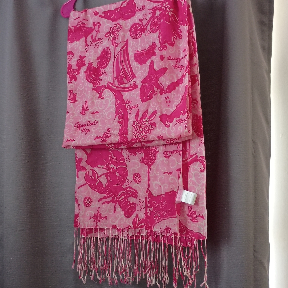 ❤️ Lilly Pulitzer CASHMERE/SILK SCARF CAPE COD NANTUCKET MARTHAS VINEYARD 78x28